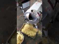 Vidéo de la machine d'essai de coupe-légumes coupant des lambeaux de pommes de terre